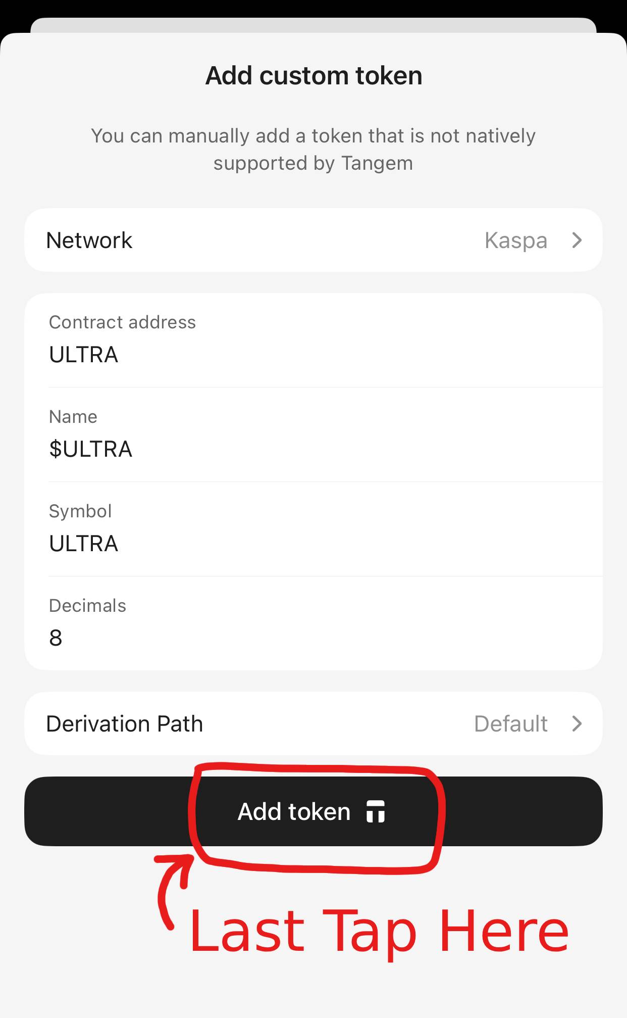 Token Added